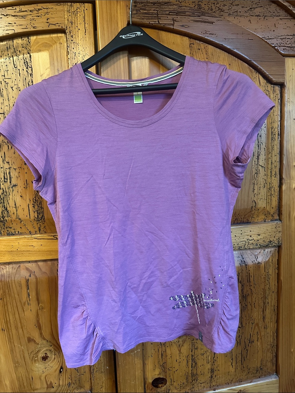 Smartwool Lavender Short-Sleeve Scoop Neck Tee with Hem Detail 100% Merino Wool